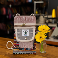 Himalayan Hemp Pink Sling Pouch – Eco Tribal Handcrafted Bag