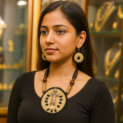 Handcrafted Tribal Necklace Set with Durga Pendant