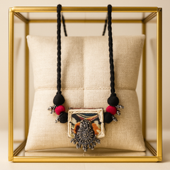Antique Tribal Pendant Necklace with Frame Motif