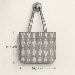 Red & White Tribal Pattern Tote Bag with Tree Emblem